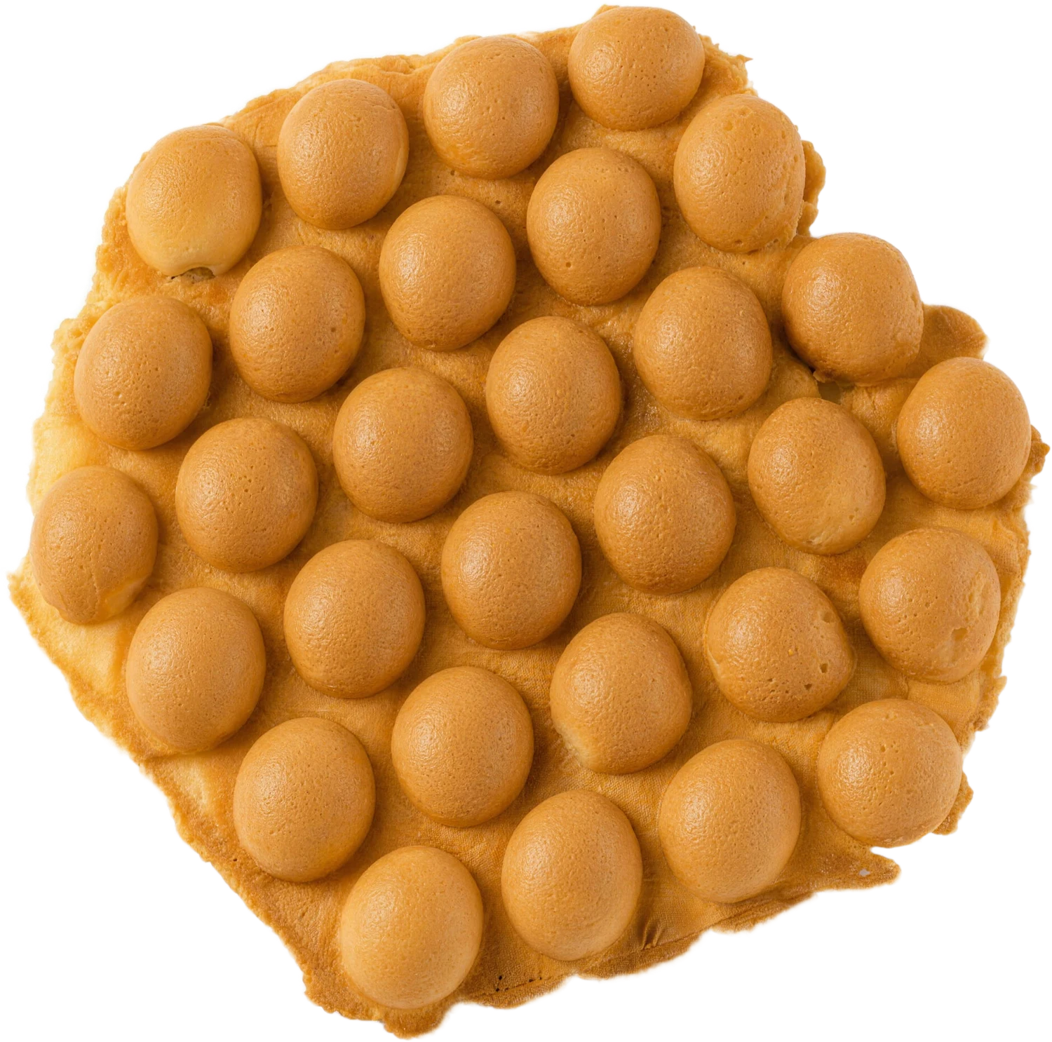 Golden egg bubble waffle, fresh off the iron